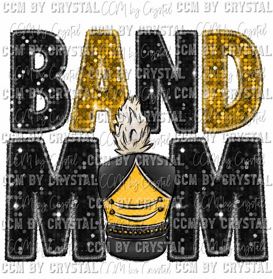 Band Mom Black and Yellow Ready To Press Transfer