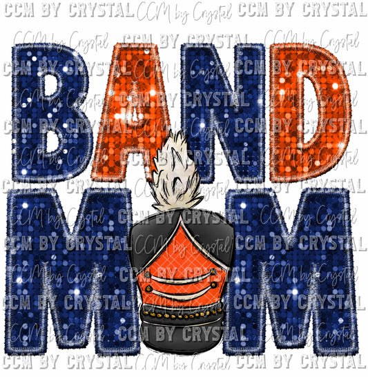 Band Mom Blue and Orange Ready To Press Transfer