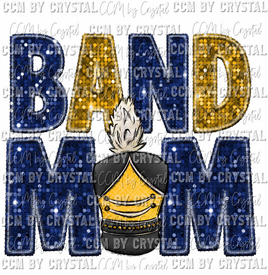 Band Mom Blue and yellow Ready To Press Transfer