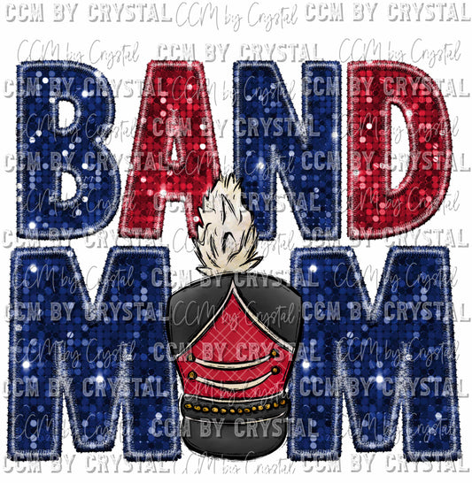 Band Mom Blue and Red Ready To Press Transfer