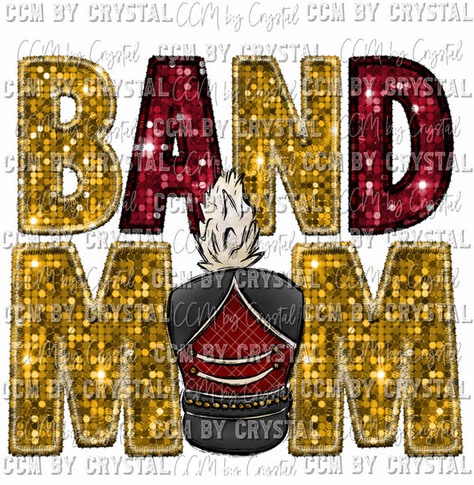 Band Mom Gold and Red Ready To Press Transfer