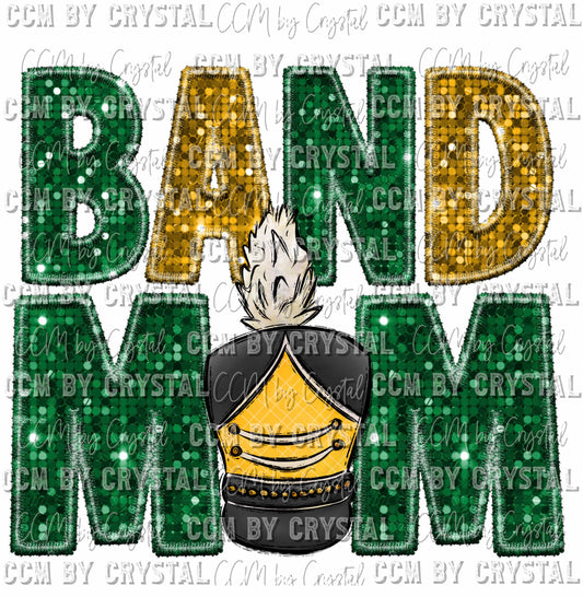 Band Mom Green and Yellow Ready To Press Transfer