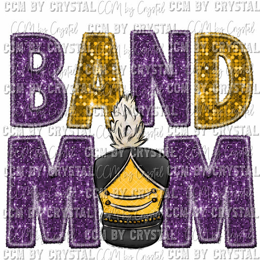 Band Mom Purple and Yellow Ready To Press Transfer