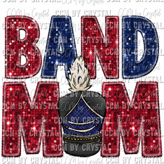 Band Mom Red and Blue Ready To Press Transfer