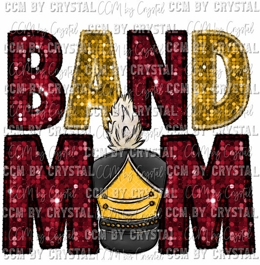 Band Mom Red and Yellow Ready To Press Transfer