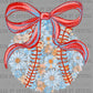 Baseball Floral Bow Flowers Sports Ready to Press Transfer DTF Transfer Sublimation Transfer