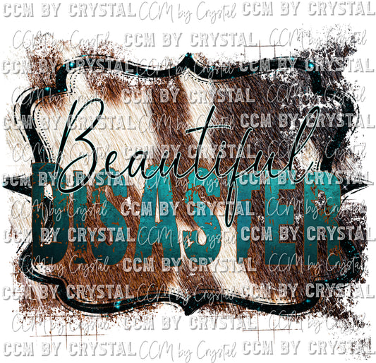 Beautiful Disaster Cowhide Ready to Press Transfer