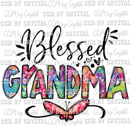 Blessed Grandma Butterfly Ready to Press Transfer