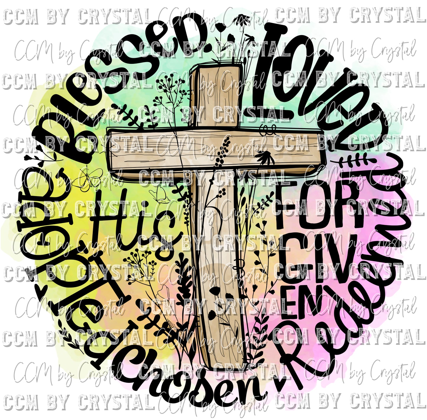 Cross Blessing Christian Print Ready to Press Transfer