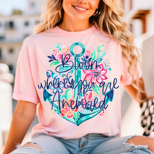 Bloom Where You Are Anchored Ready to Press Transfer