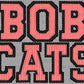 Bobcats Faux Embroidery Stripes Red Sports Mascot Ready to Press Transfer DTF Transfer Sublimation Transfer