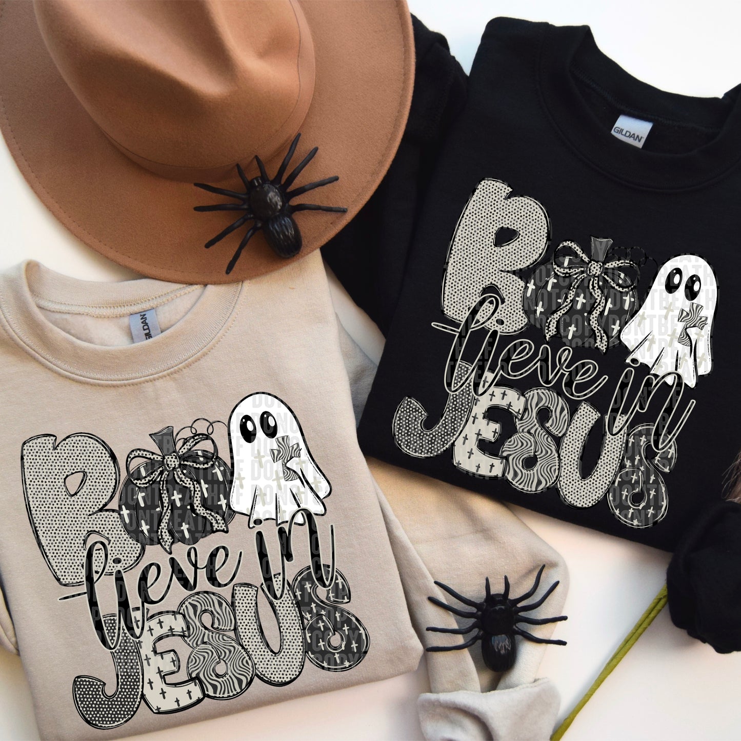 Boo Lieve in Jesus Halloween Ghost Ready to Press Transfer DTF Transfer Sublimation Transfer