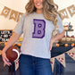 Broncos Faux Embroidery Stripes Purple Sports Mascot Ready to Press Transfer DTF Transfer Sublimation Transfer