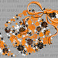 Football Floral Brown Black White Orange Bow Flowers Sports Ready to Press Transfer DTF Transfer Sublimation Transfer