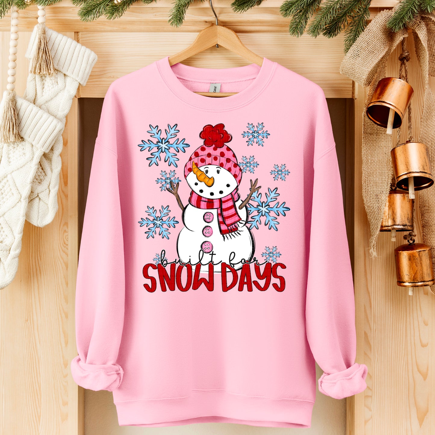 Built for Snow Days Snowman Ready to Press Transfer DTF Transfer Sublimation Transfer