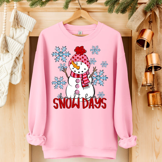 Built for Snow Days Snowman Ready to Press Transfer DTF Transfer Sublimation Transfer