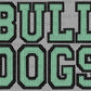 Bulldogs Faux Embroidery Stripes Green Sports Mascot Ready to Press Transfer DTF Transfer Sublimation Transfer