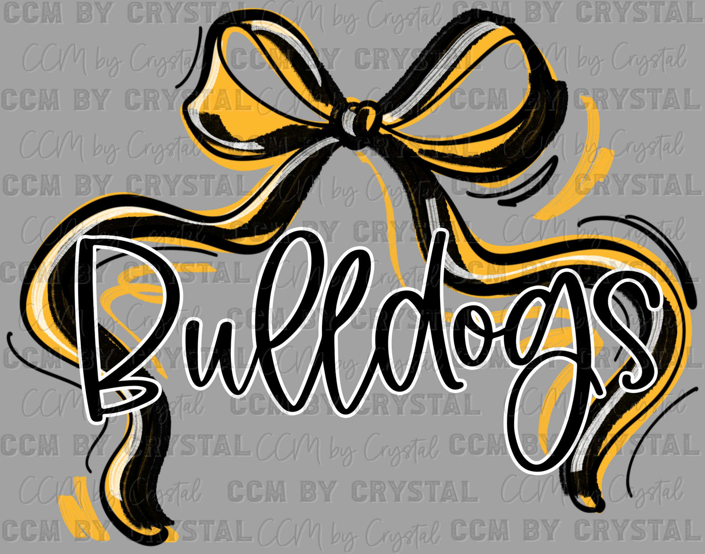 Bulldogs Bow Sports Mascot Ready to Press Transfer DTF Transfer Sublimation Transfer