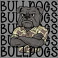 Bulldogs Camo Stacked Sports Mascot Ready to Press Transfer DTF Transfer Sublimation Transfer
