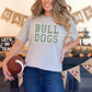 Bulldogs Faux Embroidery Stripes Green Sports Mascot Ready to Press Transfer DTF Transfer Sublimation Transfer