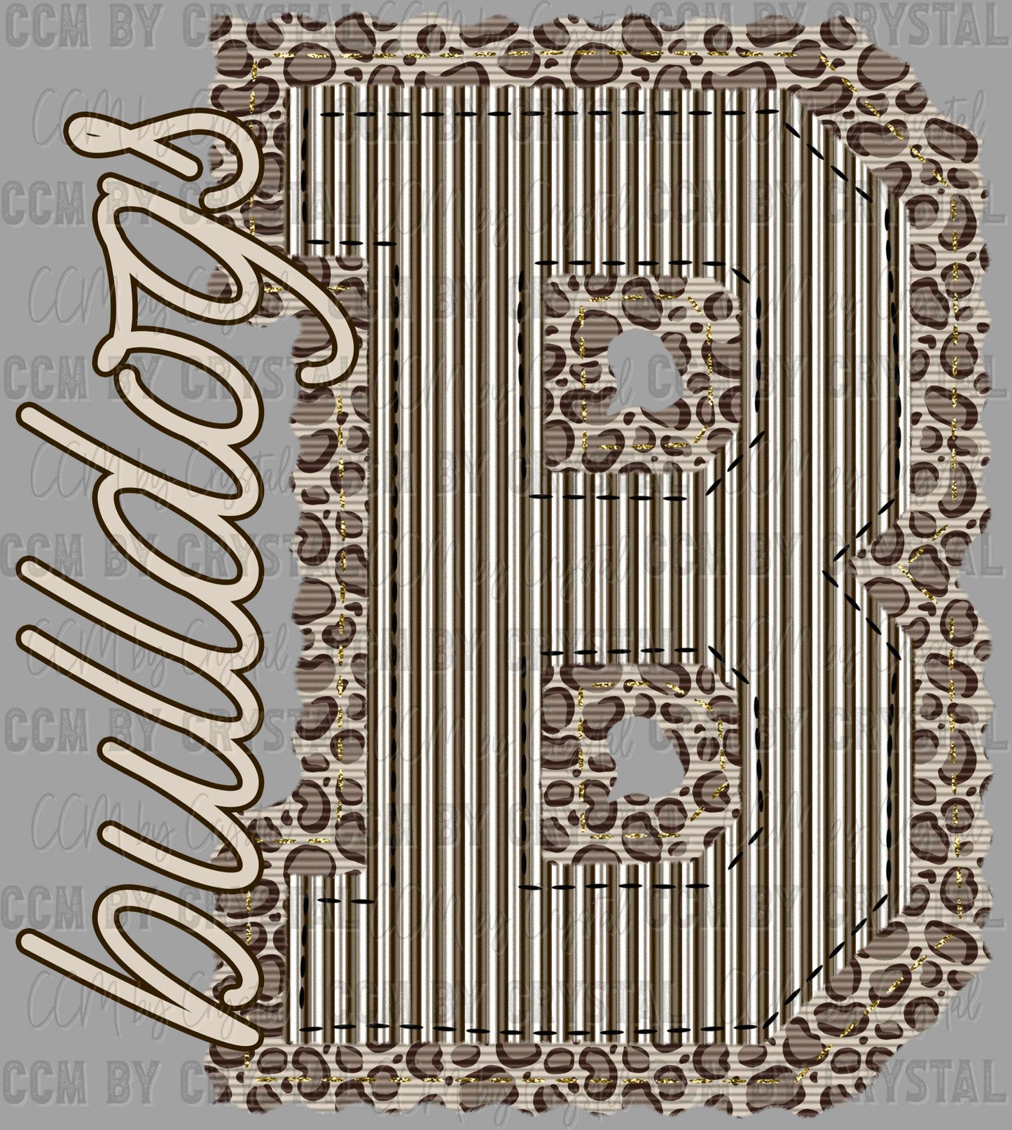 Bulldogs Faux Embroidery Stripes Leopard Print Sports Mascot Ready to Press Transfer DTF Transfer Sublimation Transfer