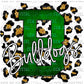 B Bulldogs Green Gold Leopard Ready To Press Transfer