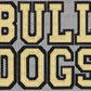 Bulldogs Faux Embroidery Stripes Yellow Sports Mascot Ready to Press Transfer DTF Transfer Sublimation Transfer
