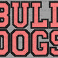 Bulldogs Faux Embroidery Stripes Red Sports Mascot Ready to Press Transfer DTF Transfer Sublimation Transfer