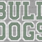 Bulldogs Faux Embroidery Stripes Green Sports Mascot Ready to Press Transfer DTF Transfer Sublimation Transfer