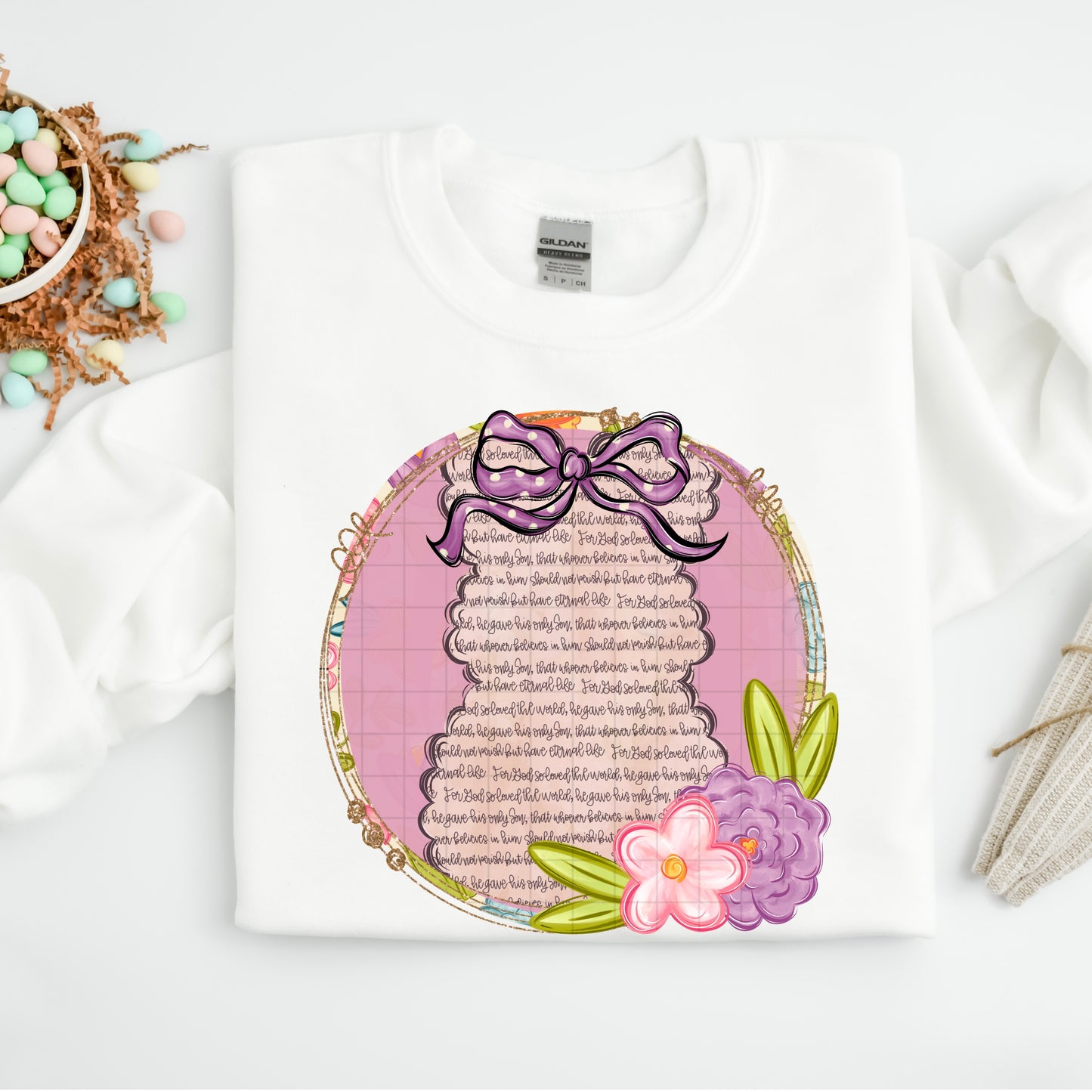 Easter Bunny Circle Words DTF Transfers Sublimation Transfers
