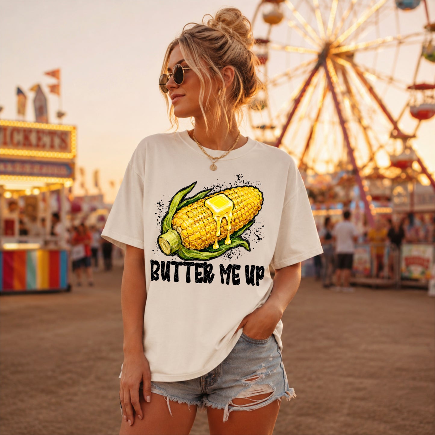Butter Me Up Corn on the Cob Ready to Press DTF Transfers Sublimation Transfers