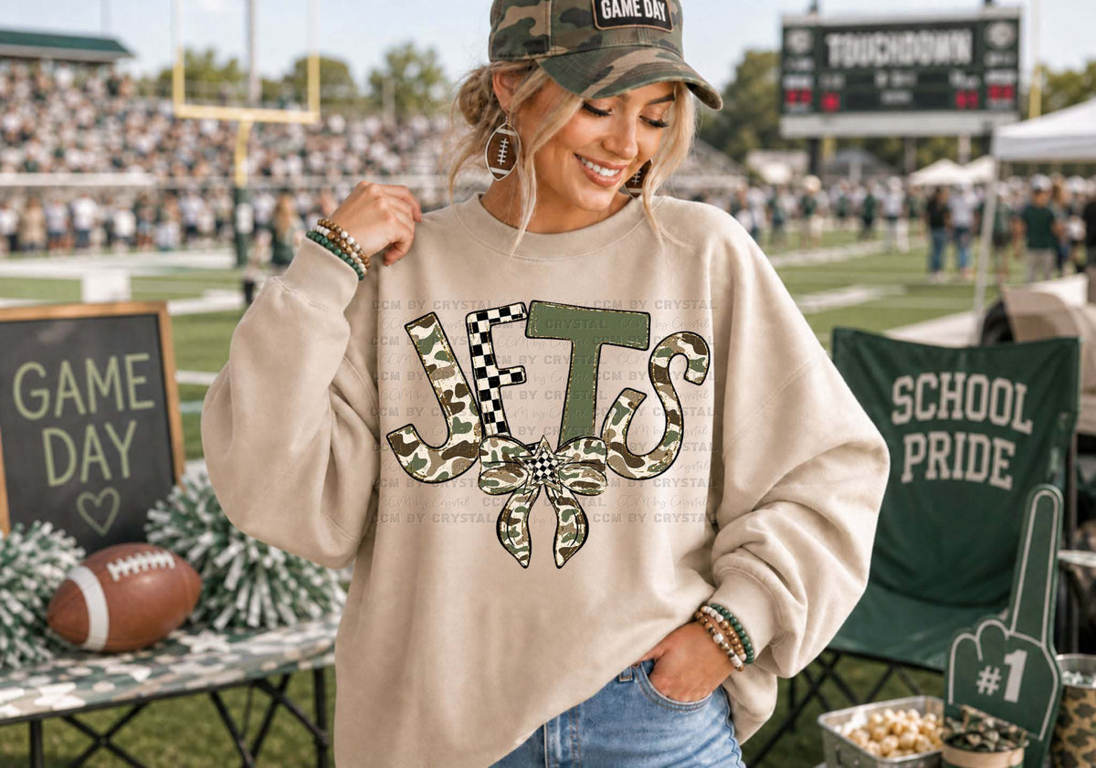 Jets Mascot Camo Ready to Press DTF Transfers Sublimation Transfers