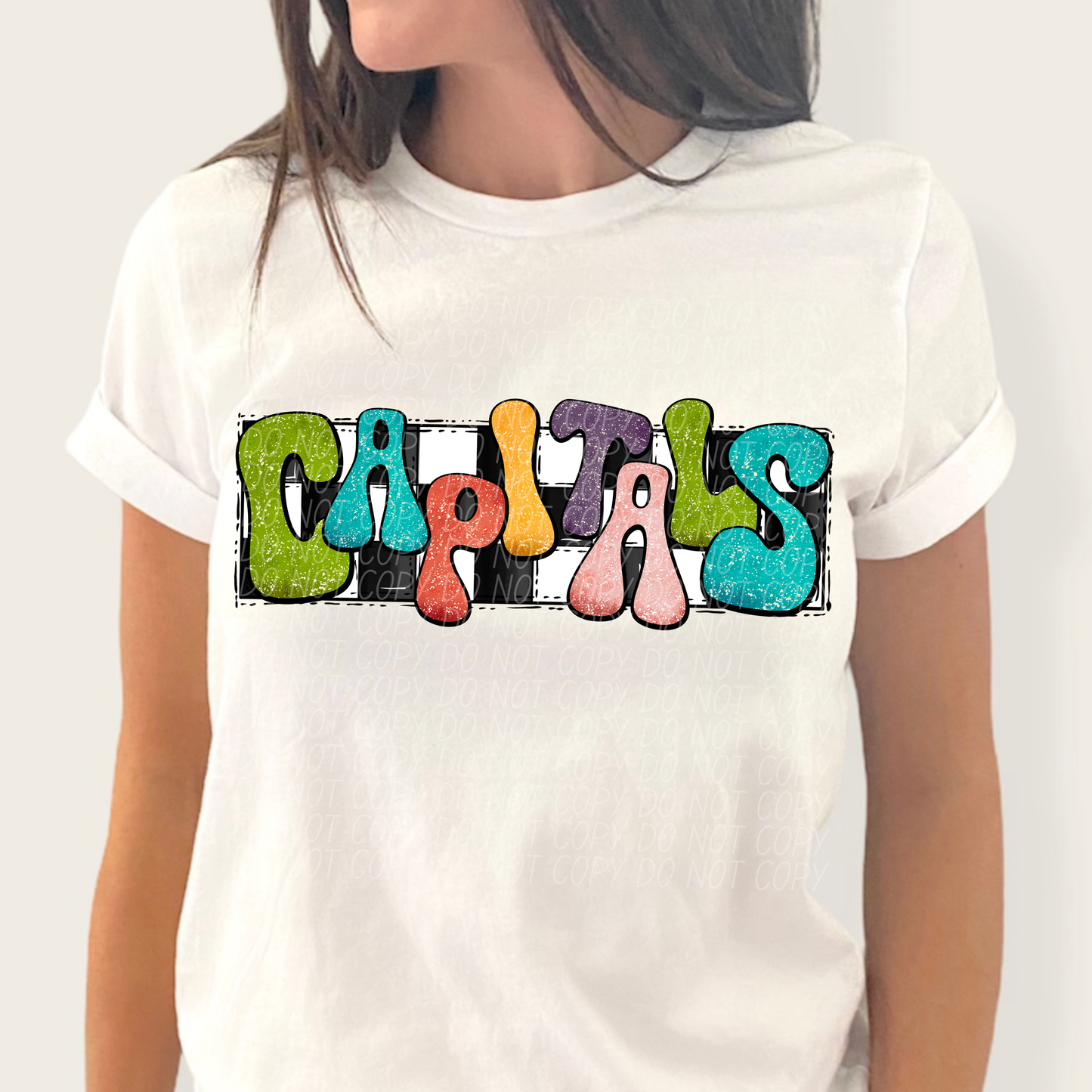 Capitals Retro Mascot Ready to Press Transfer DTF Transfer Sublimation Transfer