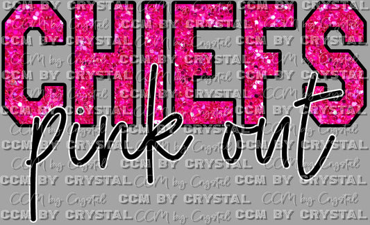 Pink Out Chiefs Ready to Press Transfer DTF Transfer Sublimation Transfer