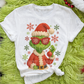 Christmas Green Guy with Shades Faux Fake Yarn Ready to Press Transfer Instant Peel DTF Transfer Sublimation Transfer