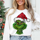 Christmas Green Guy Faux Fake Yarn Ready to Press Transfer Instant Peel DTF Transfer Sublimation Transfer