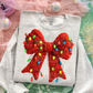 Bow Christmas Lights Fake Faux Yarn Ready to Press Transfer DTF Transfer Sublimation Transfer