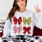 Christmas Bow Collage Fake Faux Sequin Ready to Press Transfer DTF Transfer Sublimation Transfer