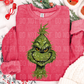 Christmas Green Guy Faux Fake Yarn Fake Sequins Ready to Press Transfer Instant Peel DTF Transfer Sublimation Transfer