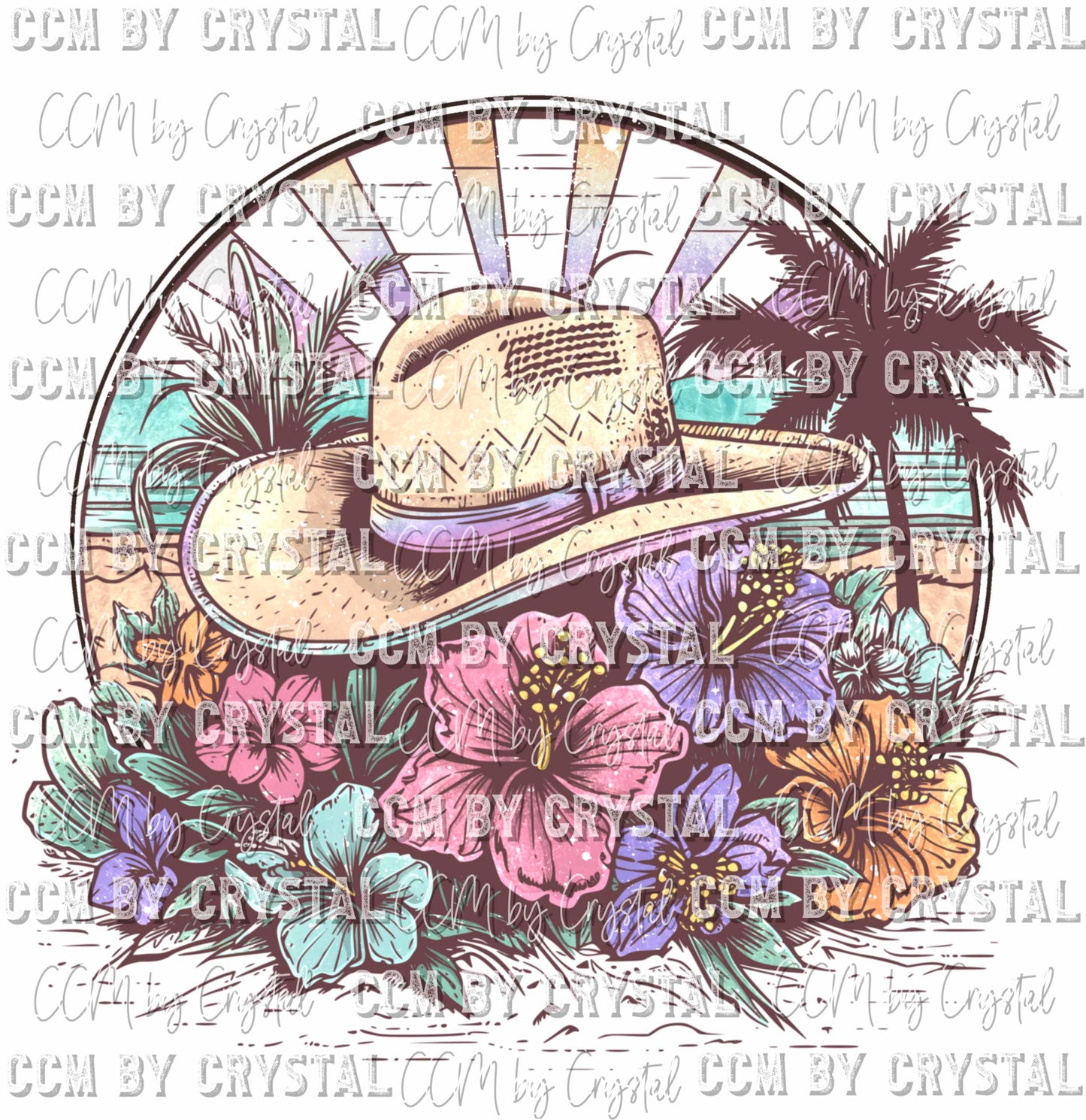 Cowgirl Summer Pocket Sleeve Summertime Ready to Press Transfer