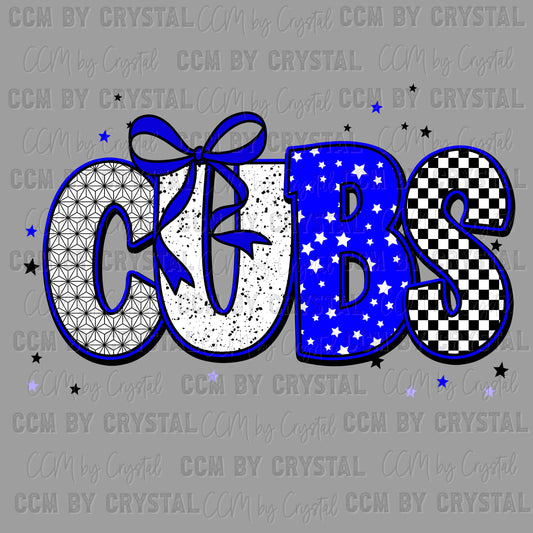 Cubs Blue Mascot Ready to Press Transfer DTF Transfer Sublimation Transfer