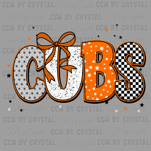 Cubs Orange Mascot Ready to Press Transfer DTF Transfer Sublimation Transfer