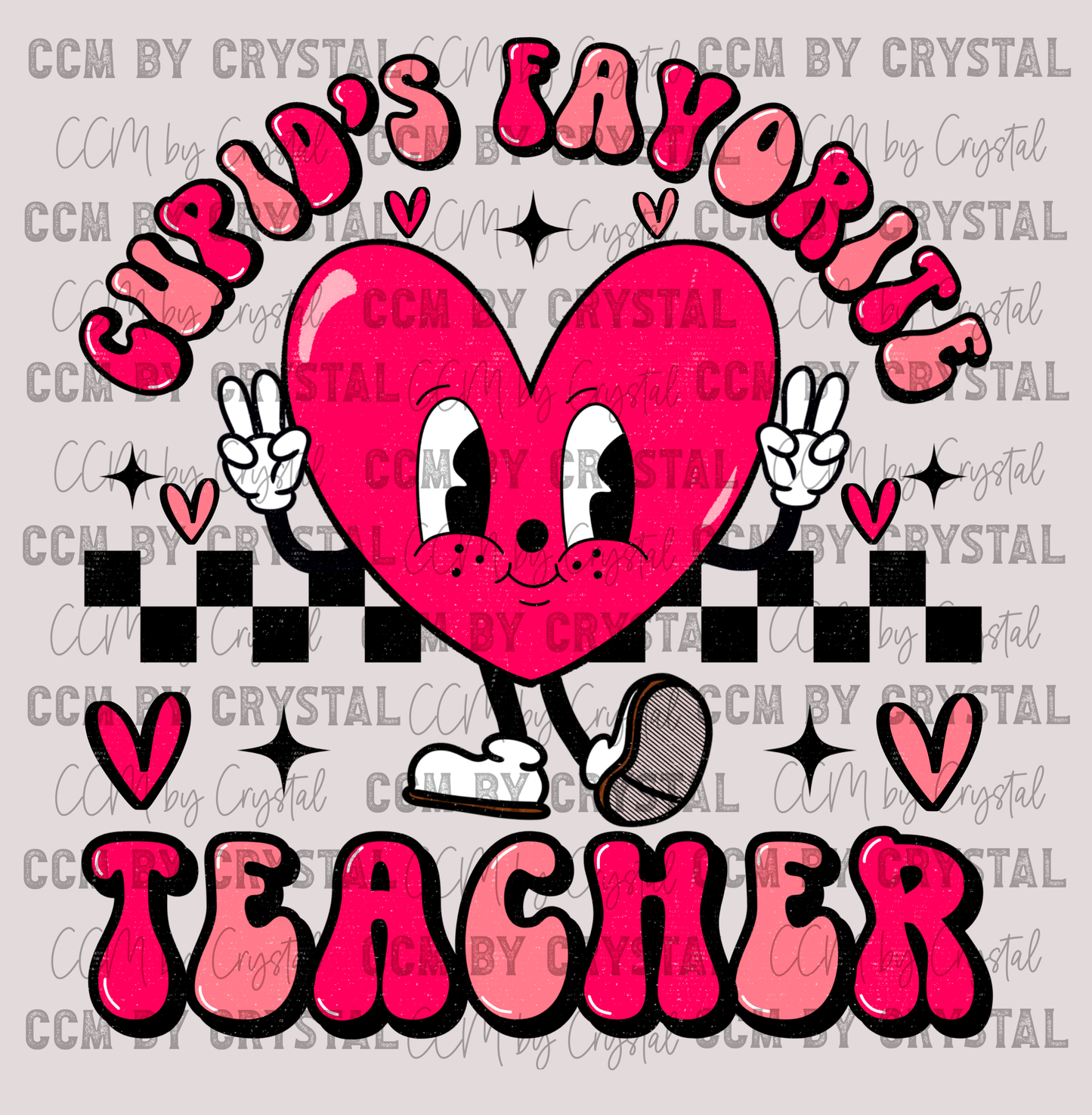 Cupid's Favorite Teacher Valentine's Day Ready to Press Transfer