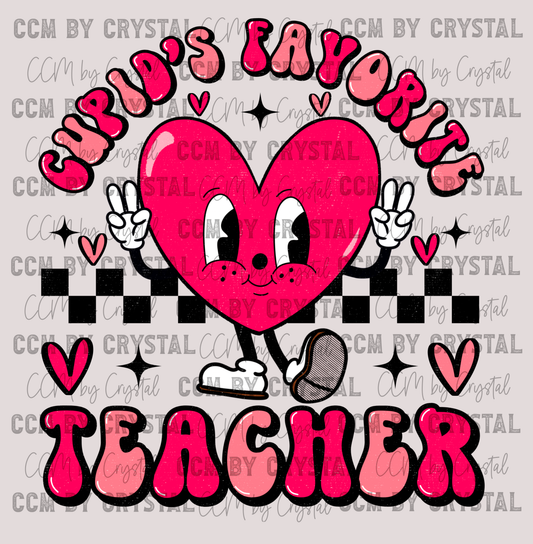 Cupid's Favorite Teacher Valentine's Day Ready to Press Transfer