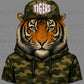 Tigers Camo Sports Mascot Ready to Press Transfer DTF Transfer Sublimation Transfer