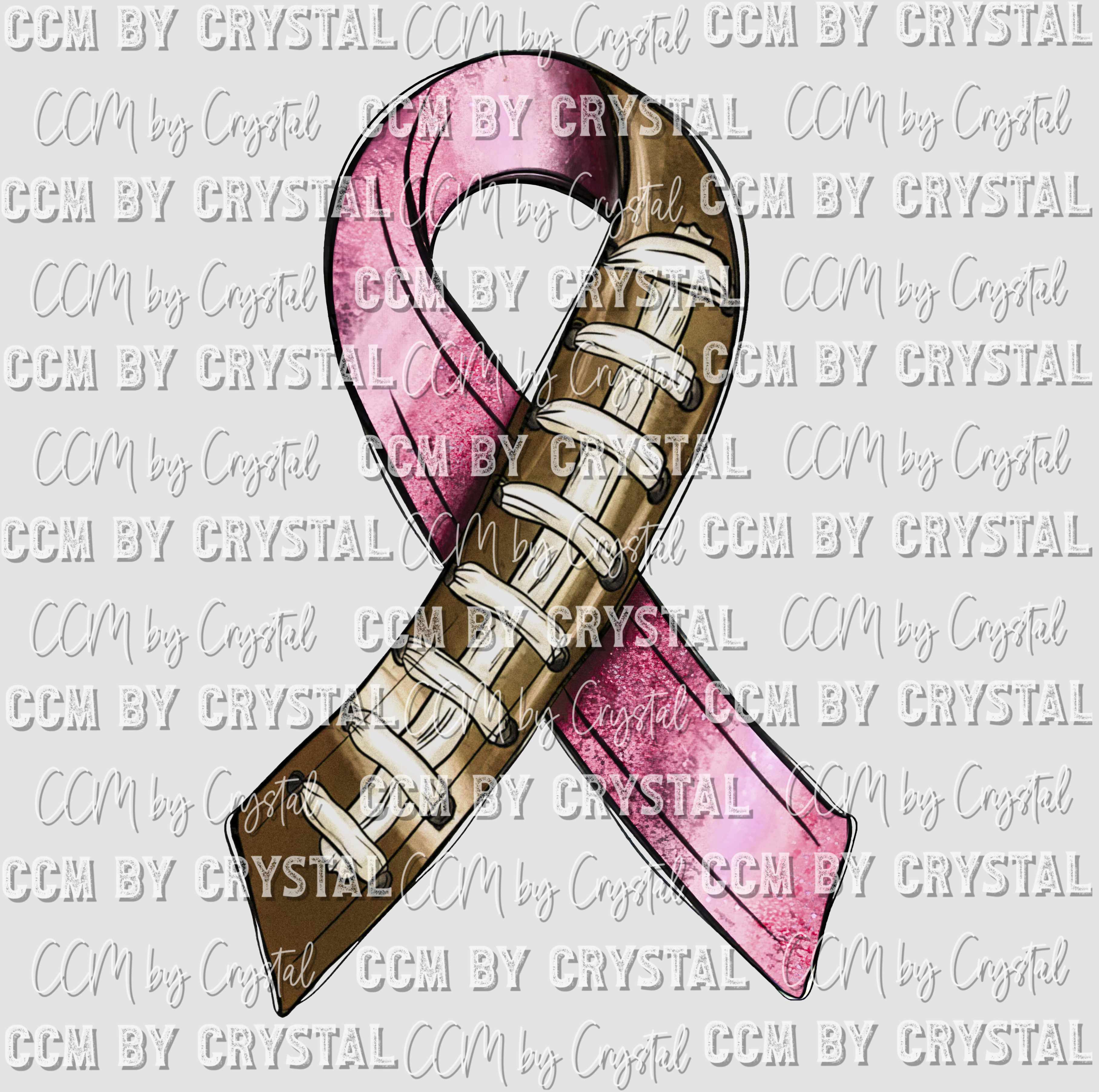 Pink Football Ribon Cancer Ribbon Pink Football Ready to Press Transfer – CCMbyCrystal