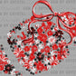 Football Floral Red Black White Bow Flowers Sports Ready to Press Transfer DTF Transfer Sublimation Transfer