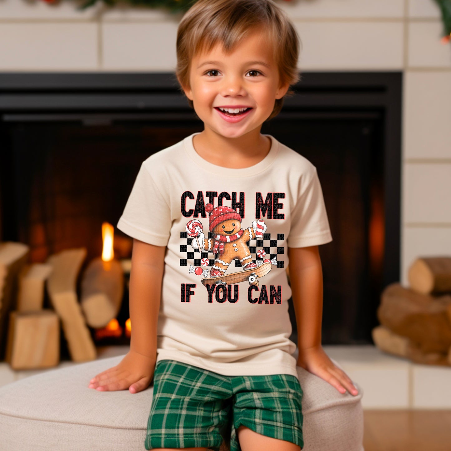Christmas Catch Me if You Can Gingerbread Ready to Press Transfer DTF Transfer Sublimation Transfer