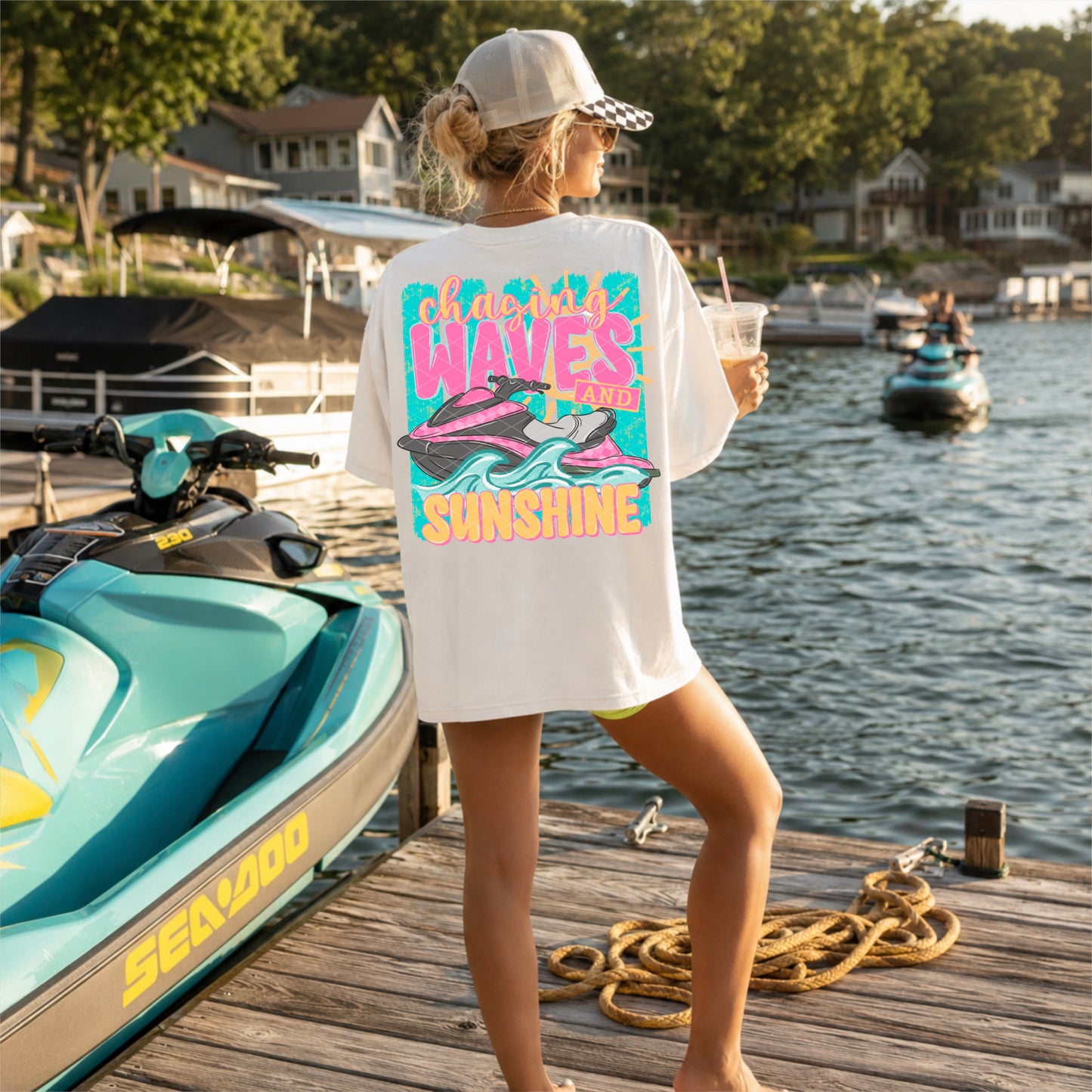 Chasing Waves and Sunshine Summer Ready to Press DTF Transfers Sublimation Transfers