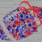 Football Floral Red Navy Bow Flowers Sports Ready to Press Transfer DTF Transfer Sublimation Transfer